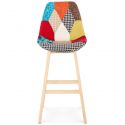 Chaise de bar design Kolor tissu patchwork face