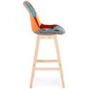Chaise de bar design Kolor tissu patchwork coté