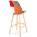 Chaise de bar design Kolor tissu patchwork biais