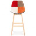 Chaise de bar design Kolor tissu patchwork dos