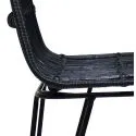 Chaise de bar design Liano Métal et rotin Noir zoom