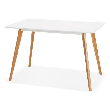 Table à diner design Rita 120 cm Chêne et Blanc