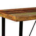 Table de bar 120 cm et 4 tabourets cuir industriel plateau