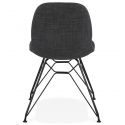 Chaise design métal noir pika tissu Noir dos