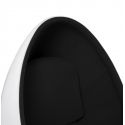 Fauteuil design Uovo Coque blanche  tissu Noir