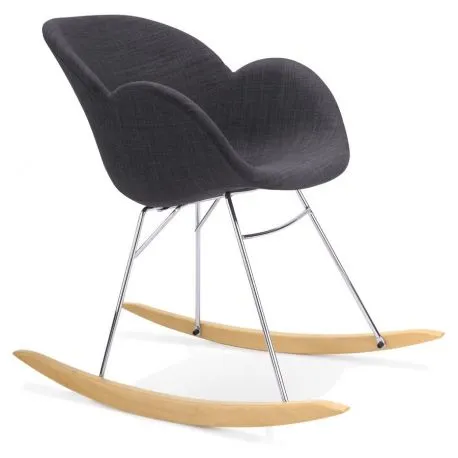 Rocking chair design Togel tissu Gris Fonce